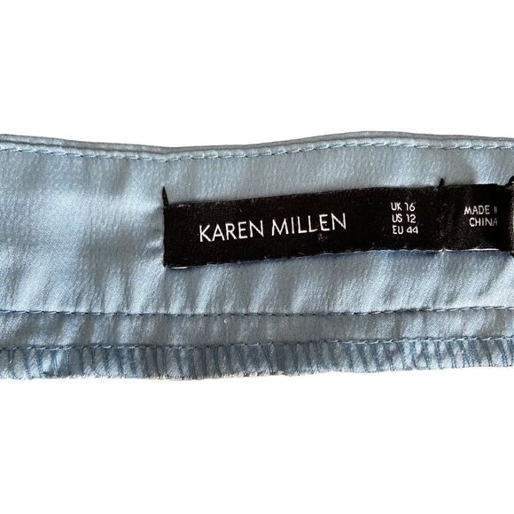 Karen Millen slip dress Rose Organdi print blue size 12.  0086 - Picture 7 of 8